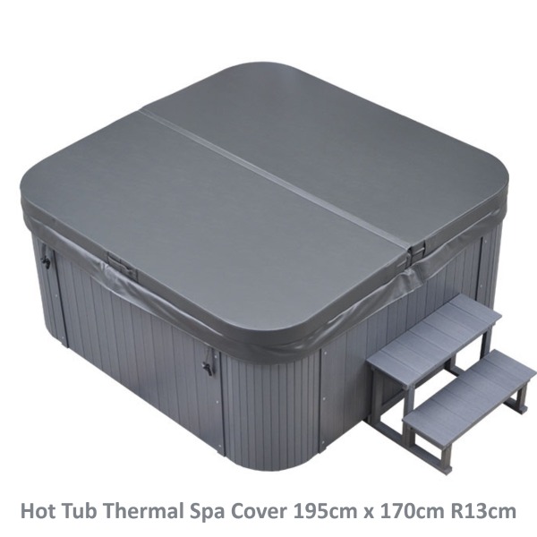Hot Tub Thermal Spa Cover 195cm x 170cm R13cm